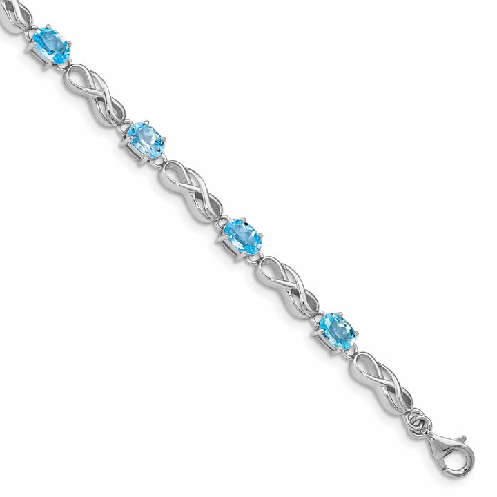Lovely Rita's Bracelets Silver Blue Topaz Gemstone Figure 8 Bracelet