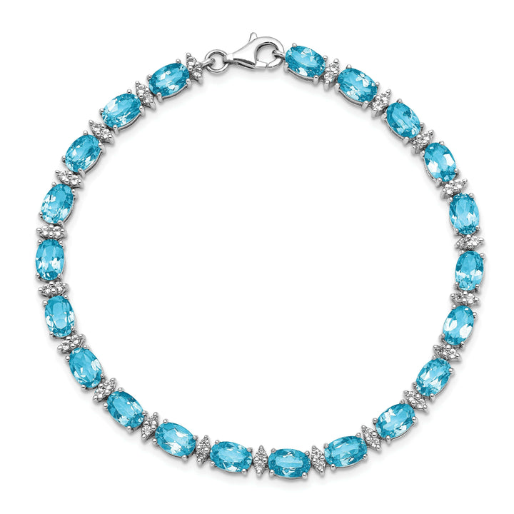 Lovely Rita's Bracelets Silver Blue Topaz Gemstone White Topaz Bracelet
