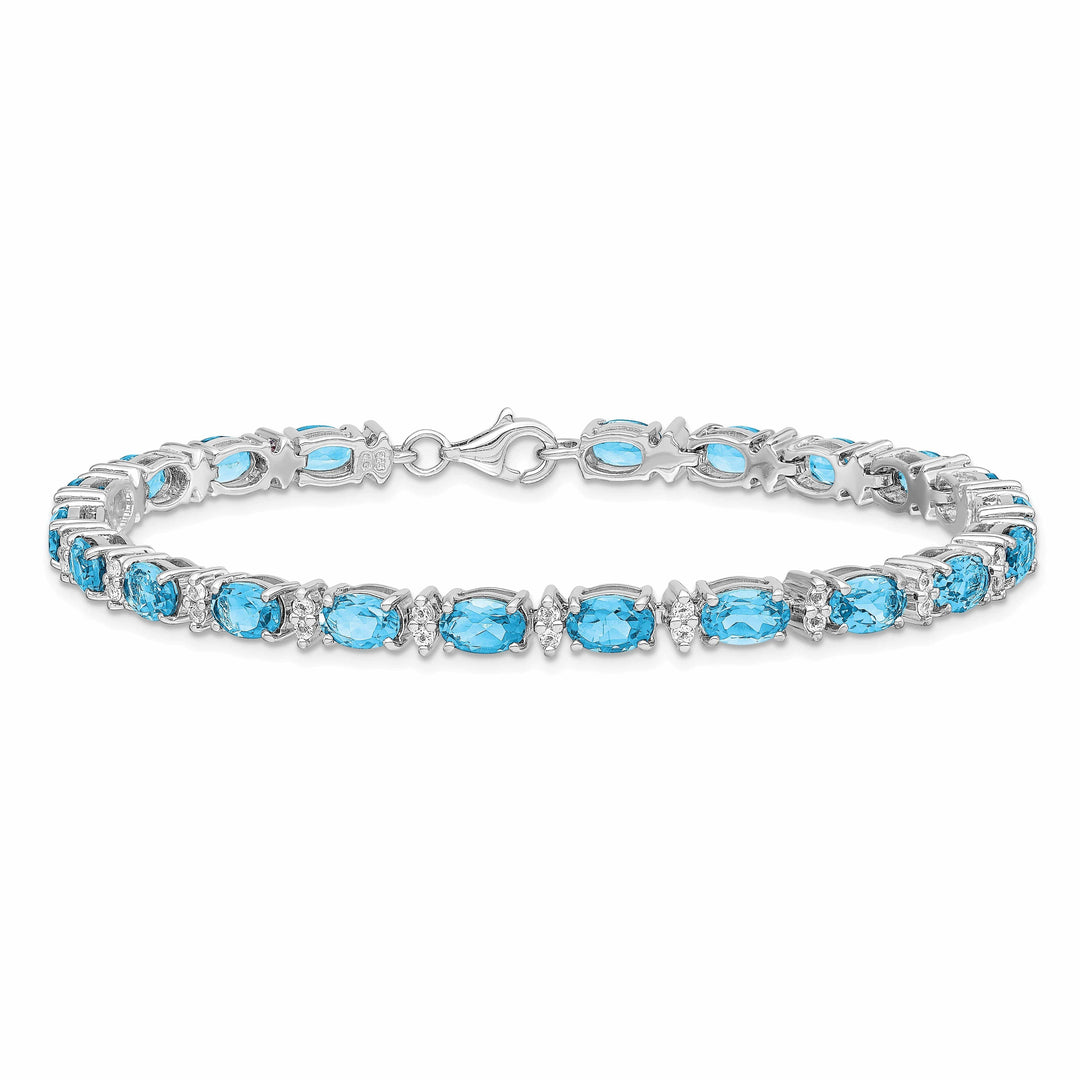 Lovely Rita's Bracelets Silver Blue Topaz Gemstone White Topaz Bracelet