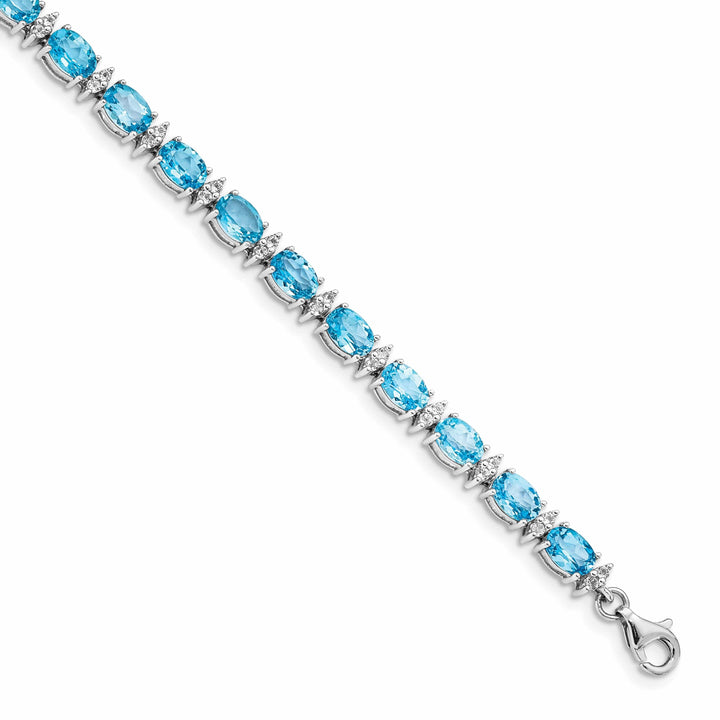 Lovely Rita's Bracelets Silver Blue Topaz Gemstone White Topaz Bracelet