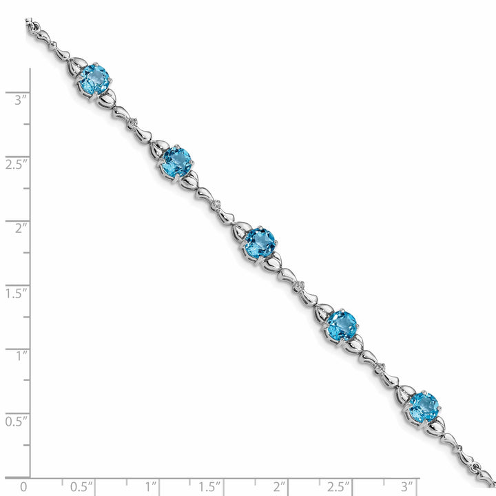 Lovely Rita's Bracelets Silver Blue Topaz Gemstones Diamond Bracelet