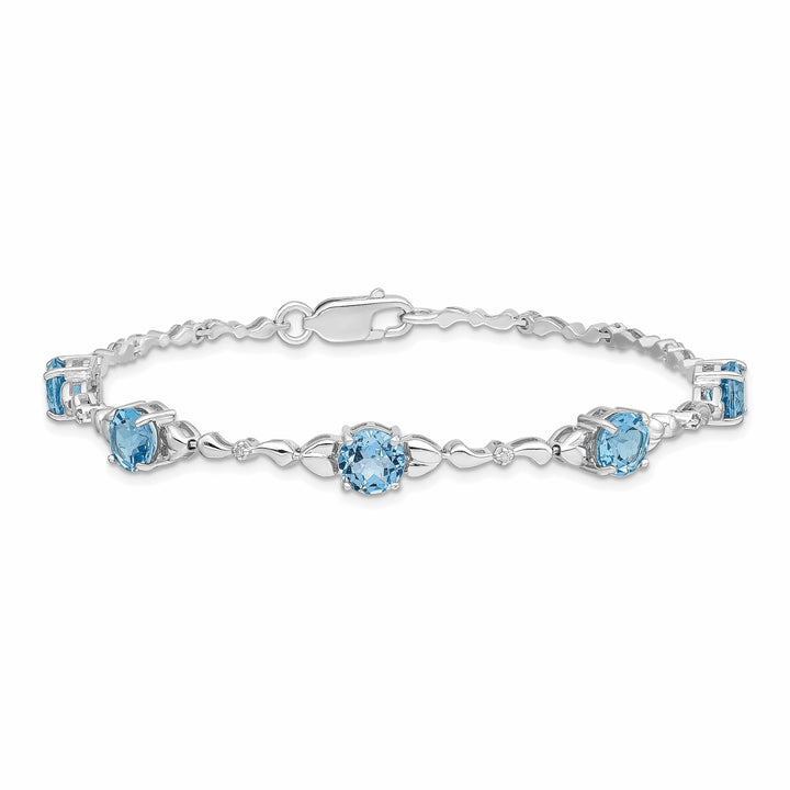 Lovely Rita's Bracelets Silver Blue Topaz Gemstones Diamond Bracelet