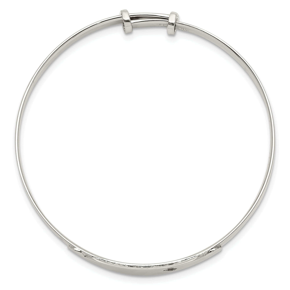 Lovely Rita's Bracelets Silver C.Z Adjustable Childs Bangle ID Bracelet