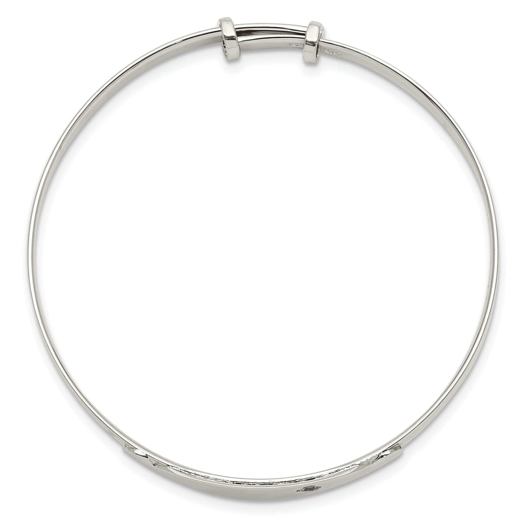 Lovely Rita's Bracelets Silver C.Z Adjustable Childs Bangle ID Bracelet