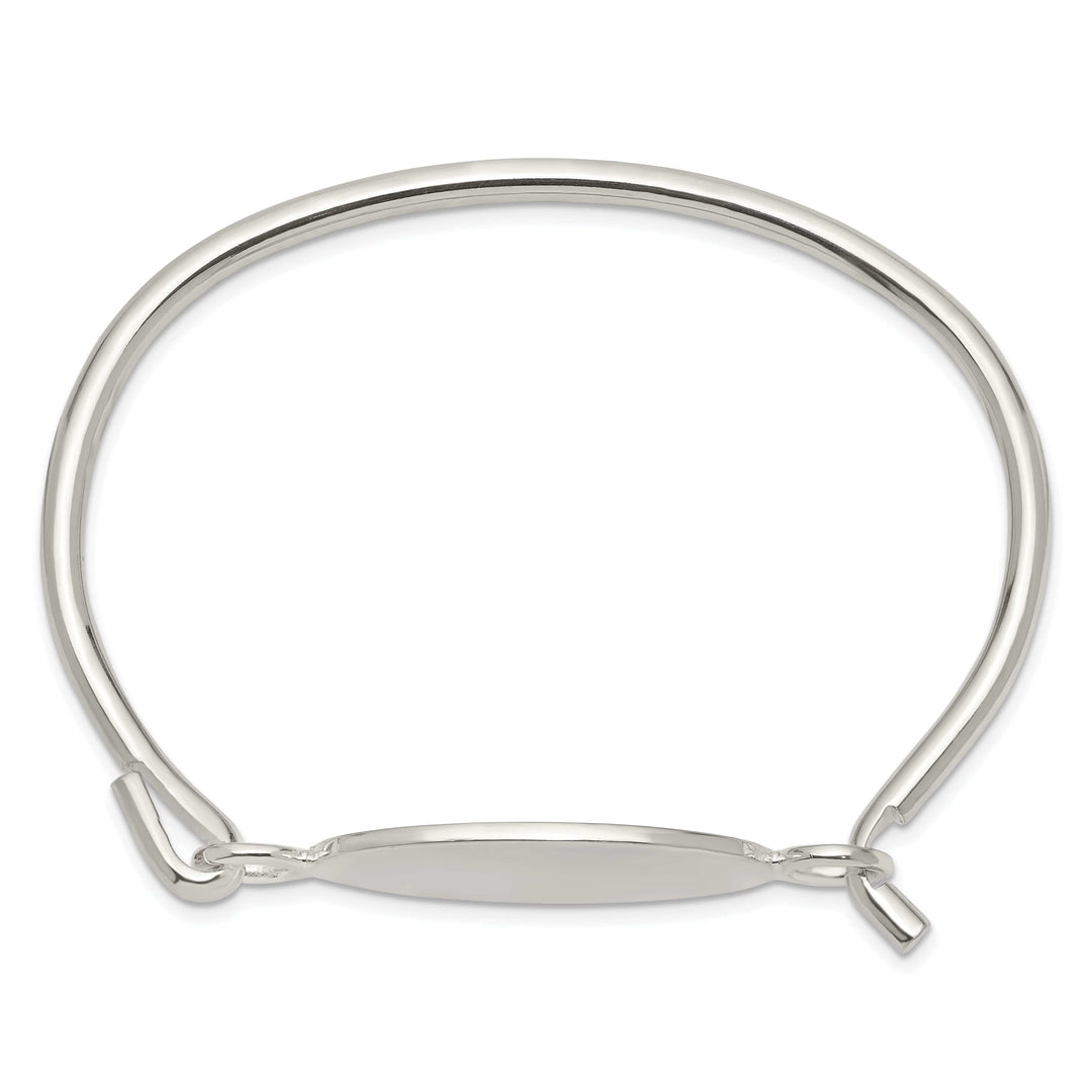 Lovely Rita's Bracelets Silver Charm Bangle Flexible Round ID Bracelet
