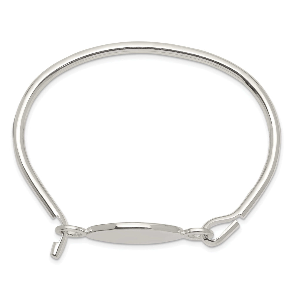 Lovely Rita's Bracelets Silver Charm Bangle Flexible Round ID Bracelet