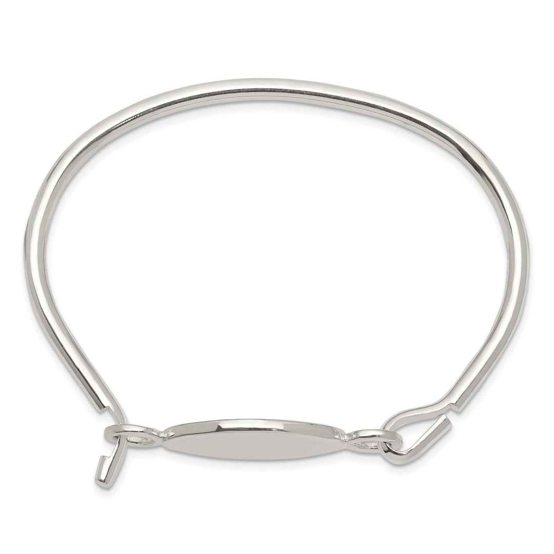 Lovely Rita's Bracelets Silver Charm Bangle Flexible Round ID Bracelet