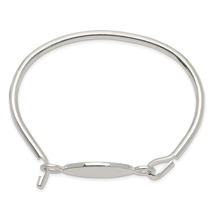 Lovely Rita's Bracelets Silver Charm Bangle Flexible Round ID Bracelet