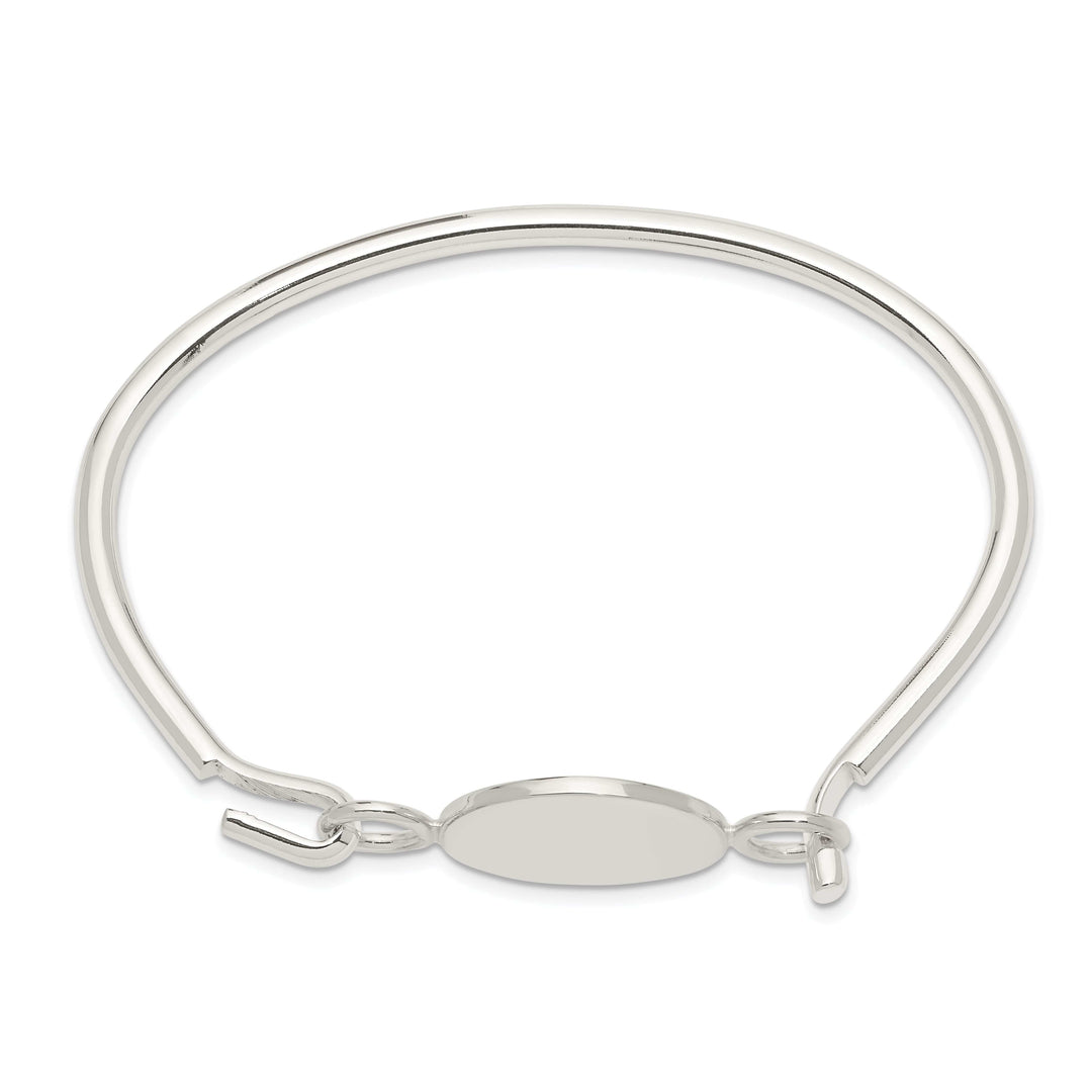Lovely Rita's Bracelets Silver Charm Bangle Flexible Round ID Bracelet