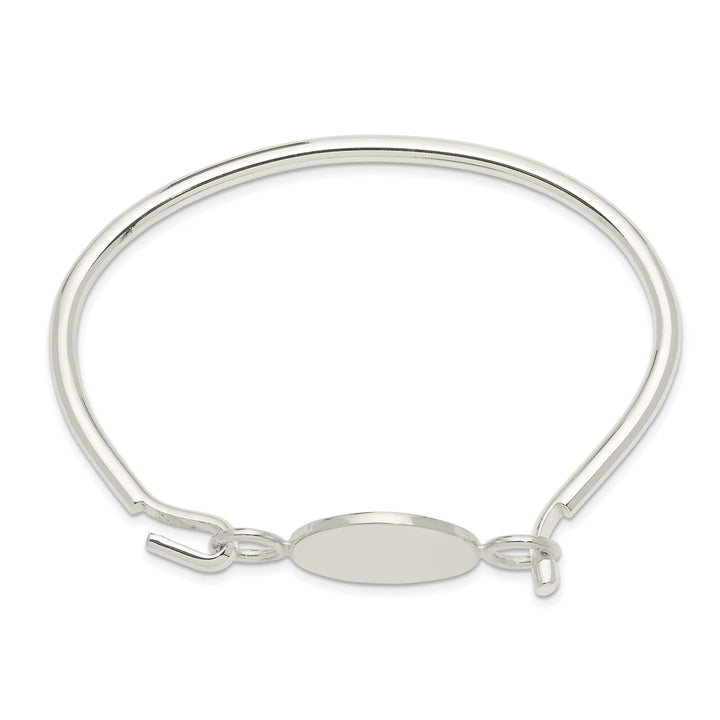 Lovely Rita's Bracelets Silver Charm Bangle Flexible Round ID Bracelet