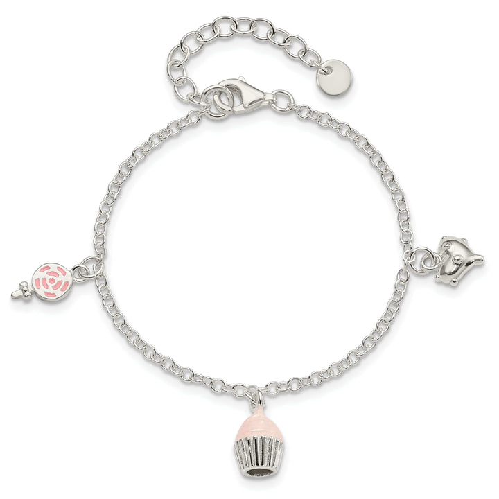 Lovely Rita's Bracelets Silver Children Lollipop Cupcake heart Bracelet