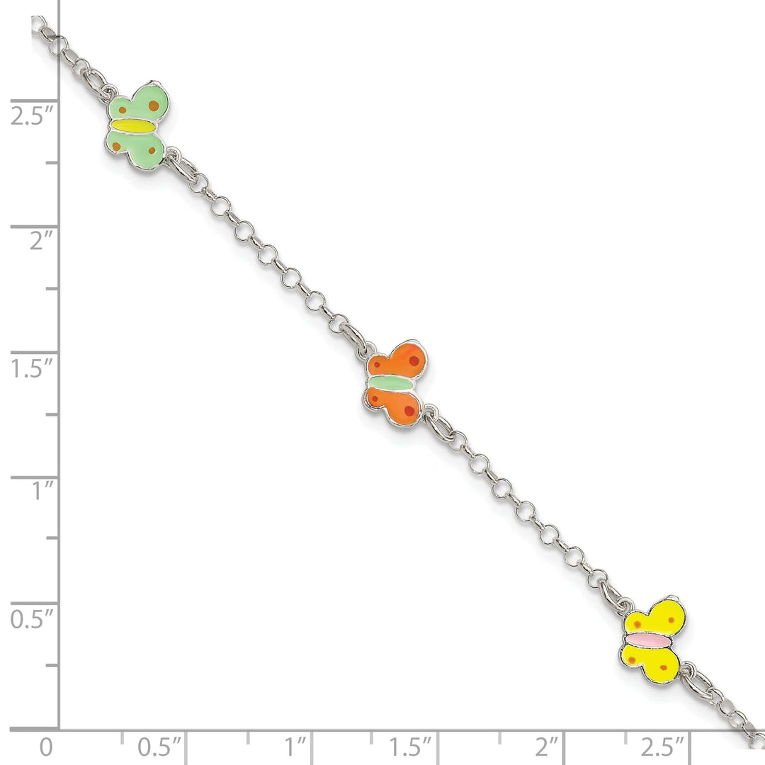 Lovely Rita's Bracelets Silver Children's Enameled Butterfly Bracelet