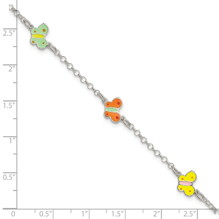 Lovely Rita's Bracelets Silver Children's Enameled Butterfly Bracelet