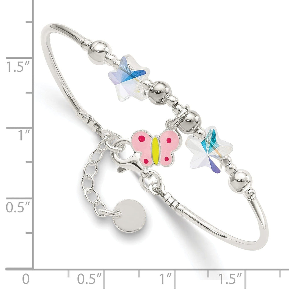 Lovely Rita's Bracelets Silver Children Swarovski Butterfly Star Bracelet