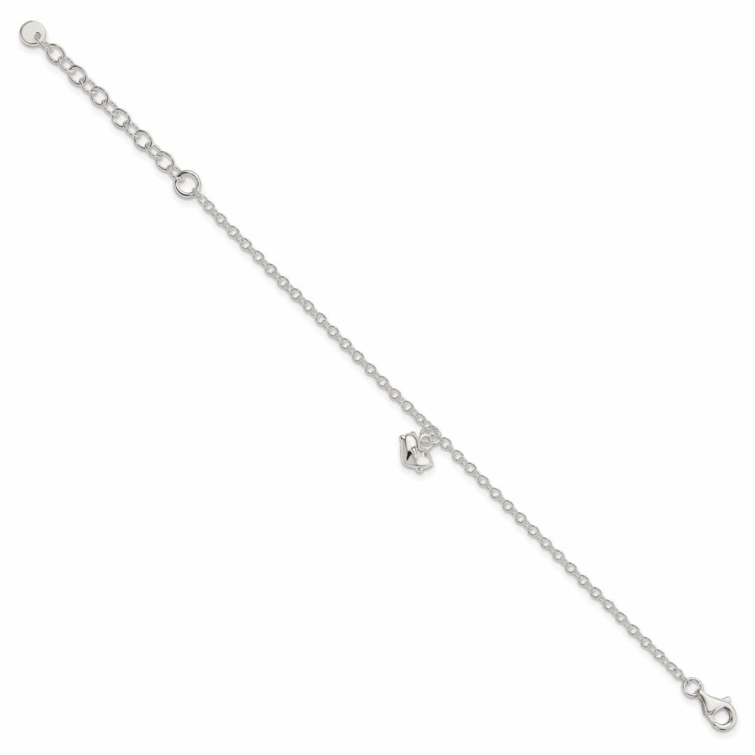 Lovely Rita's Bracelets Silver Childrens Dangle 3-D Heart Bracelet