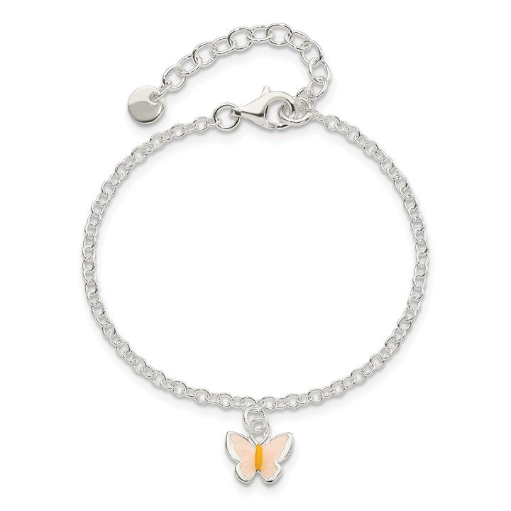 Lovely Rita's Bracelets Silver Childrens Dangle Butterfly Bracelet