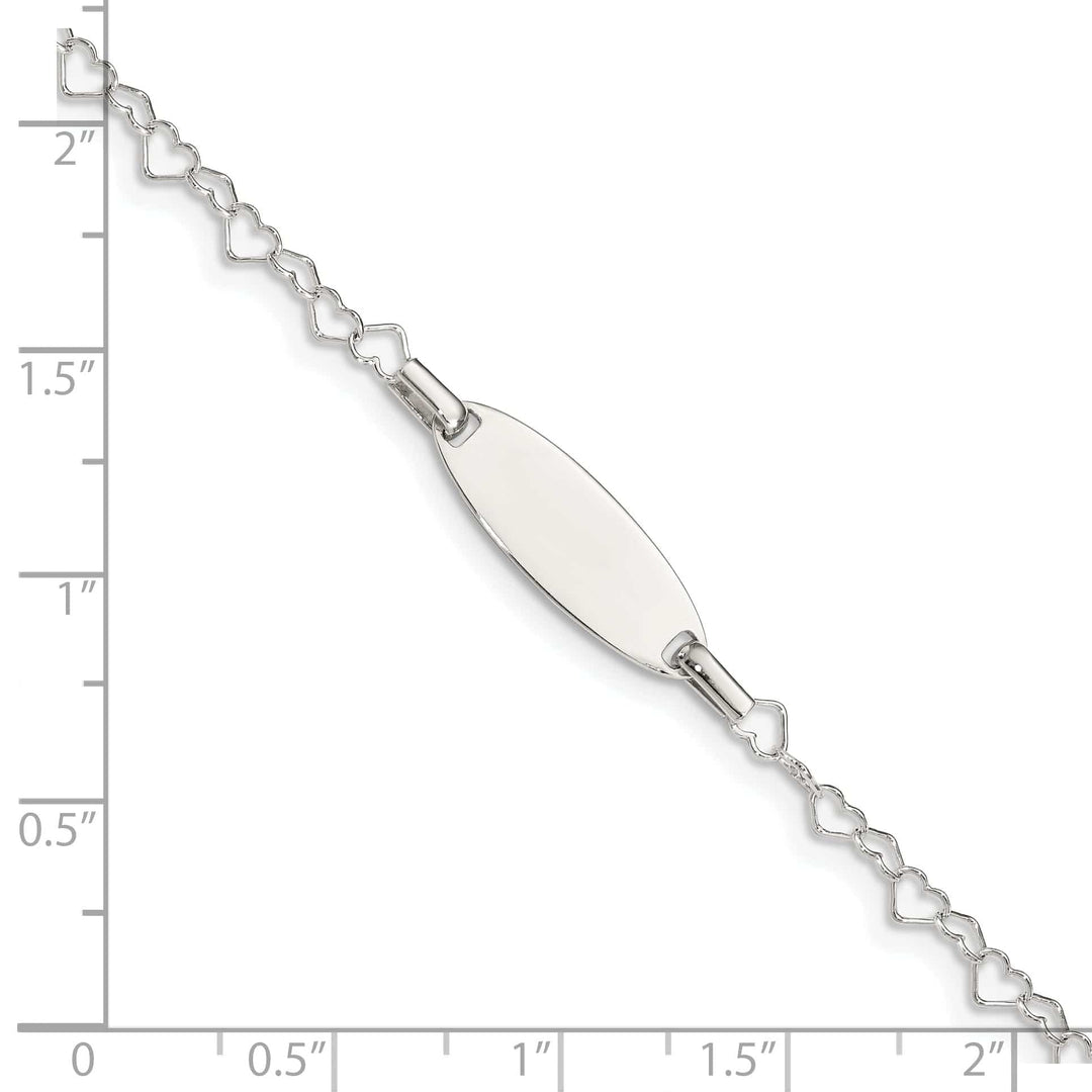 Lovely Rita's Bracelets Silver Childrens ID Heart Link Bracelet