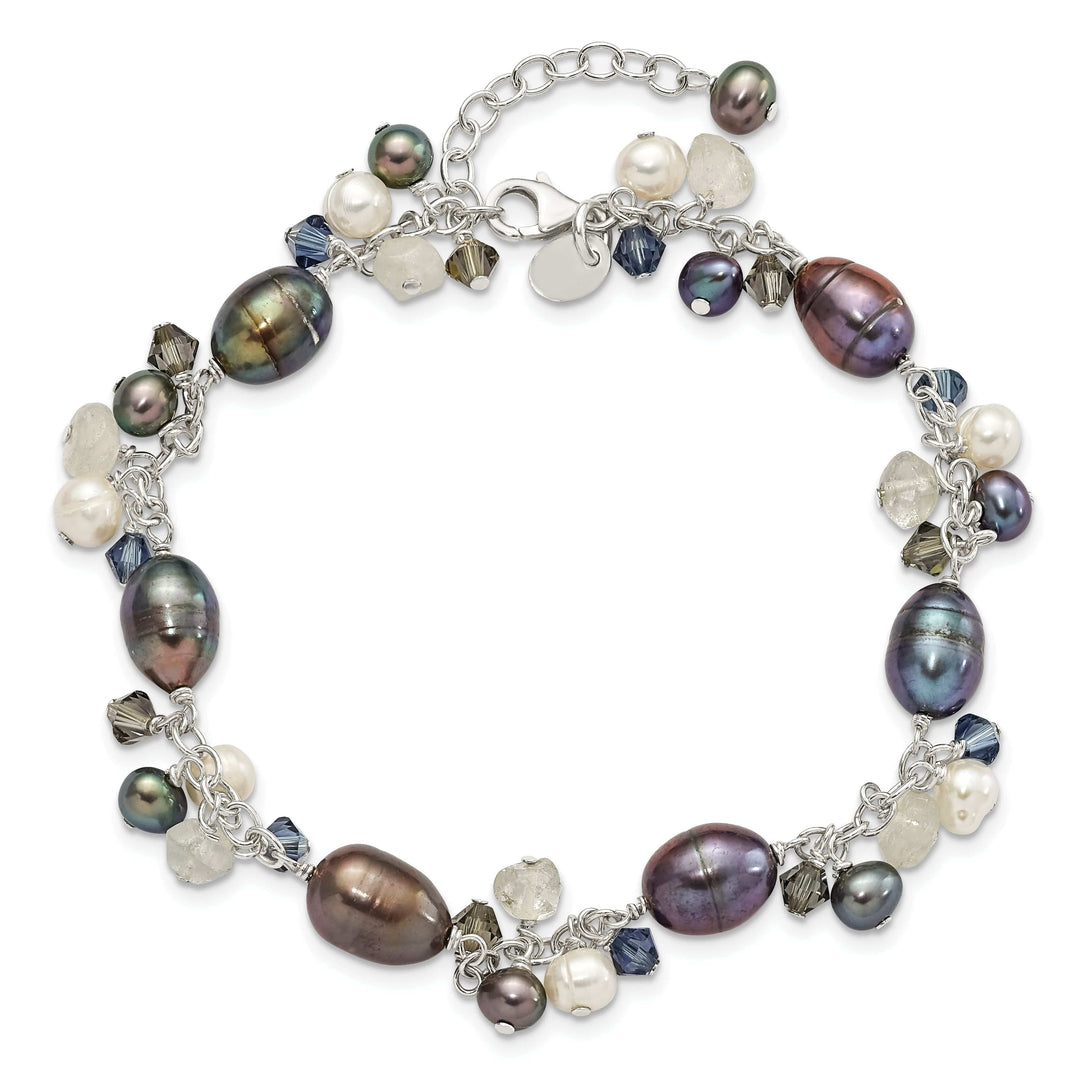 Lovely Rita's Bracelets Silver Crystal Fresh Water Pearl Bracelet