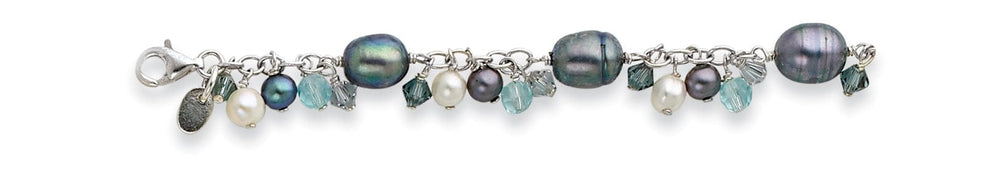 Lovely Rita's Bracelets Silver Crystal Fresh Water Pearl Bracelet
