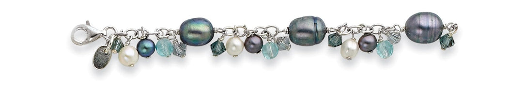 Lovely Rita's Bracelets Silver Crystal Fresh Water Pearl Bracelet