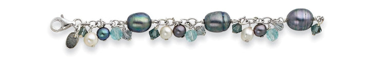 Lovely Rita's Bracelets Silver Crystal Fresh Water Pearl Bracelet