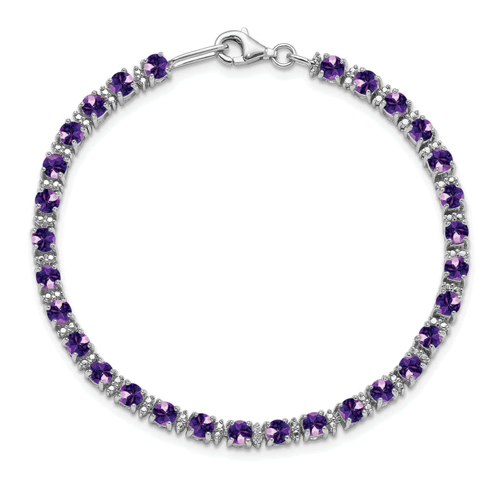 Lovely Rita's Bracelets Silver Diamond Amethyst Gemstone Bracelet