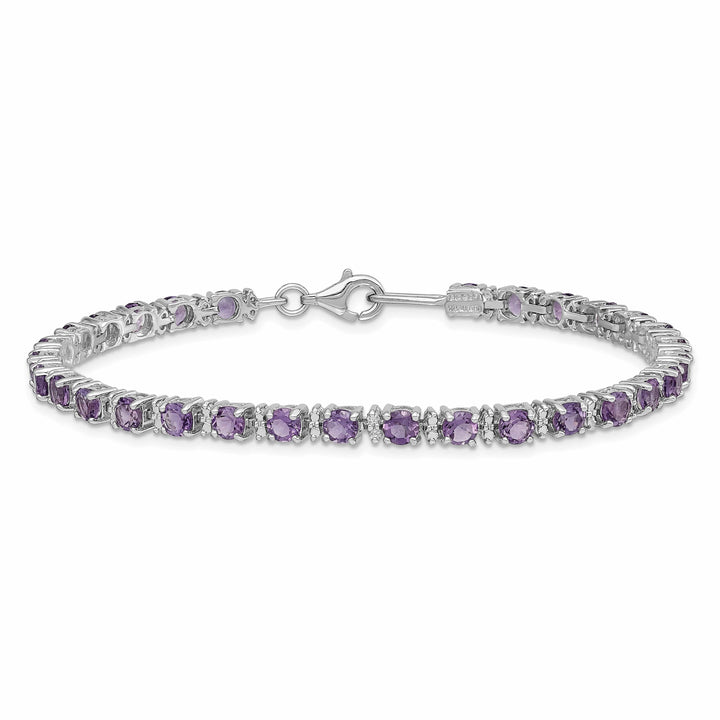 Lovely Rita's Bracelets Silver Diamond Amethyst Gemstone Bracelet