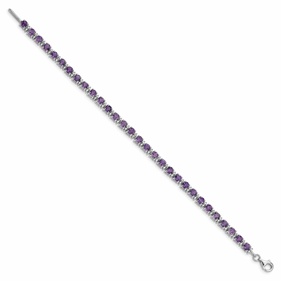 Lovely Rita's Bracelets Silver Diamond Amethyst Gemstone Bracelet