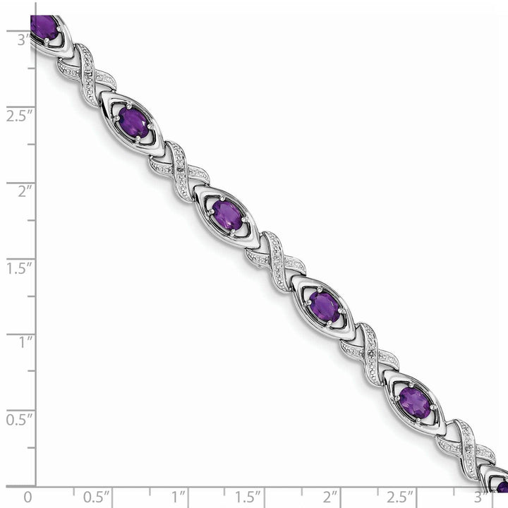 Lovely Rita's Bracelets Silver Diamond Amethyst Gemstone Bracelet