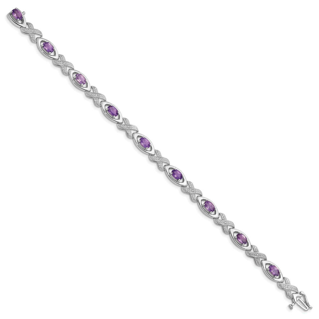 Lovely Rita's Bracelets Silver Diamond Amethyst Gemstone Bracelet