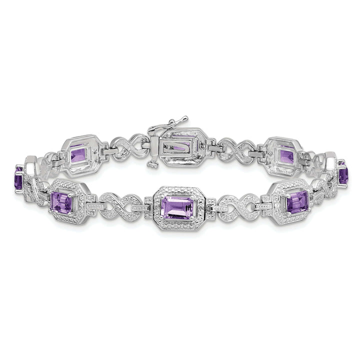 Lovely Rita's Bracelets Silver Diamond Amethyst Gemstone Bracelet