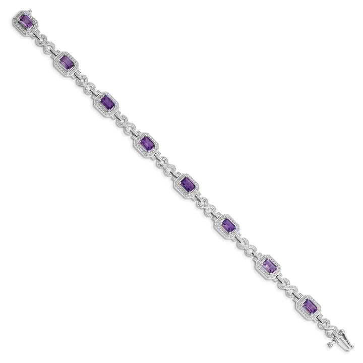 Lovely Rita's Bracelets Silver Diamond Amethyst Gemstone Bracelet