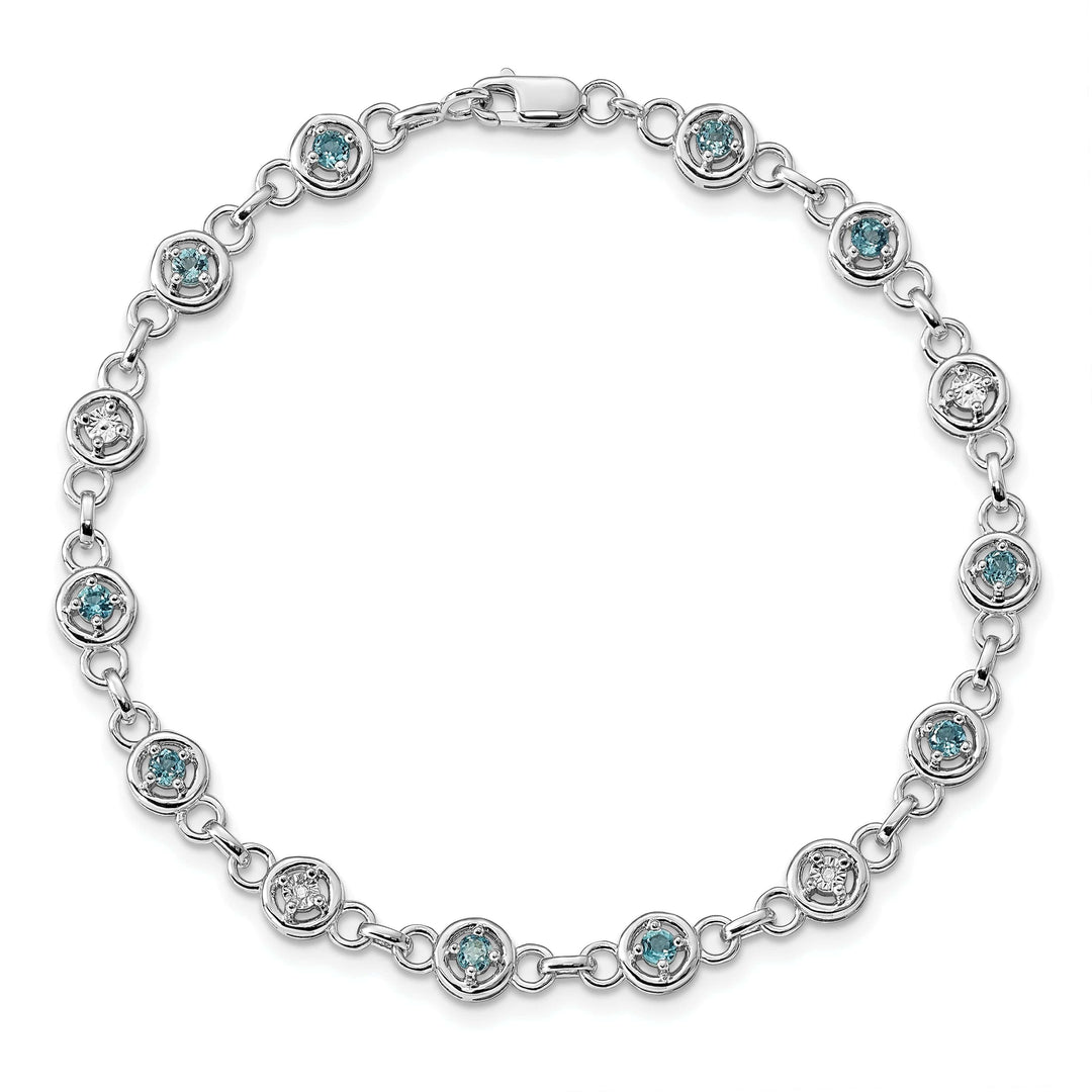 Lovely Rita's Bracelets Silver Diamond Blue Topaz Gemstone Bracelet
