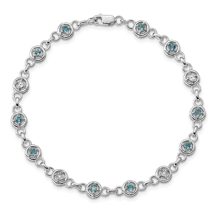 Lovely Rita's Bracelets Silver Diamond Blue Topaz Gemstone Bracelet