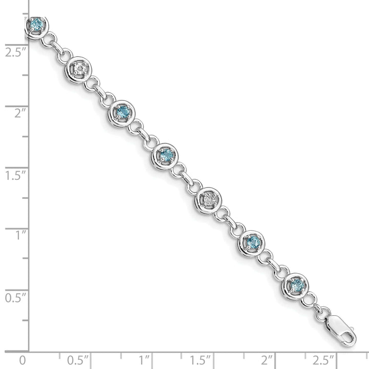 Lovely Rita's Bracelets Silver Diamond Blue Topaz Gemstone Bracelet