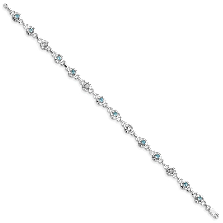 Lovely Rita's Bracelets Silver Diamond Blue Topaz Gemstone Bracelet