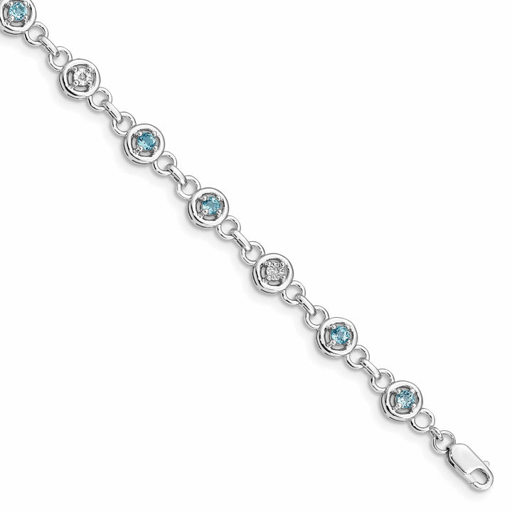 Lovely Rita's Bracelets Silver Diamond Blue Topaz Gemstone Bracelet