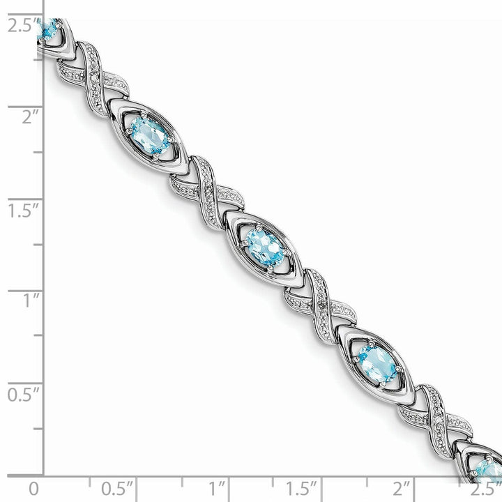 Lovely Rita's Bracelets Silver Diamond Blue Topaz Gemstone Bracelet