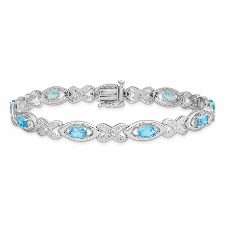 Lovely Rita's Bracelets Silver Diamond Blue Topaz Gemstone Bracelet