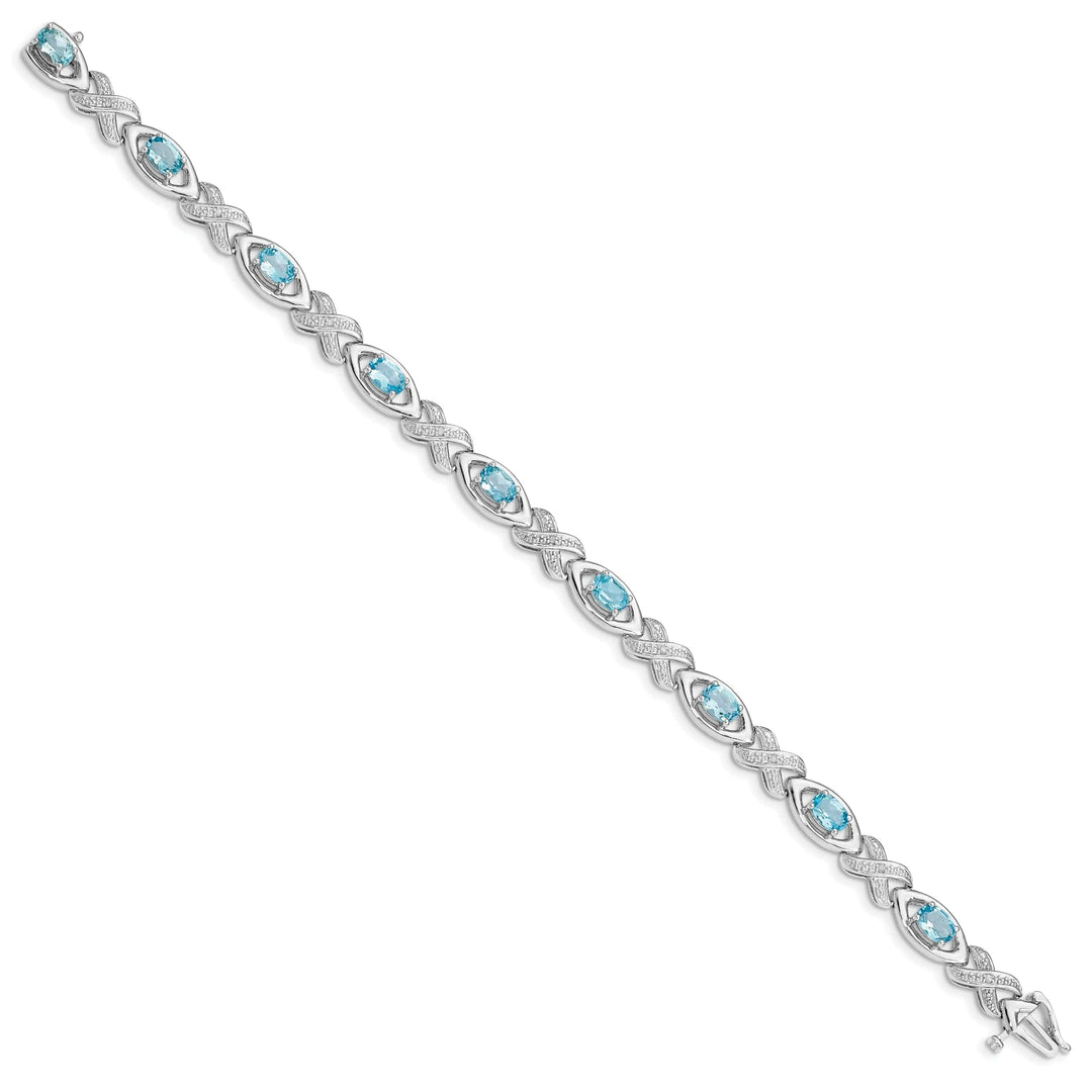Lovely Rita's Bracelets Silver Diamond Blue Topaz Gemstone Bracelet