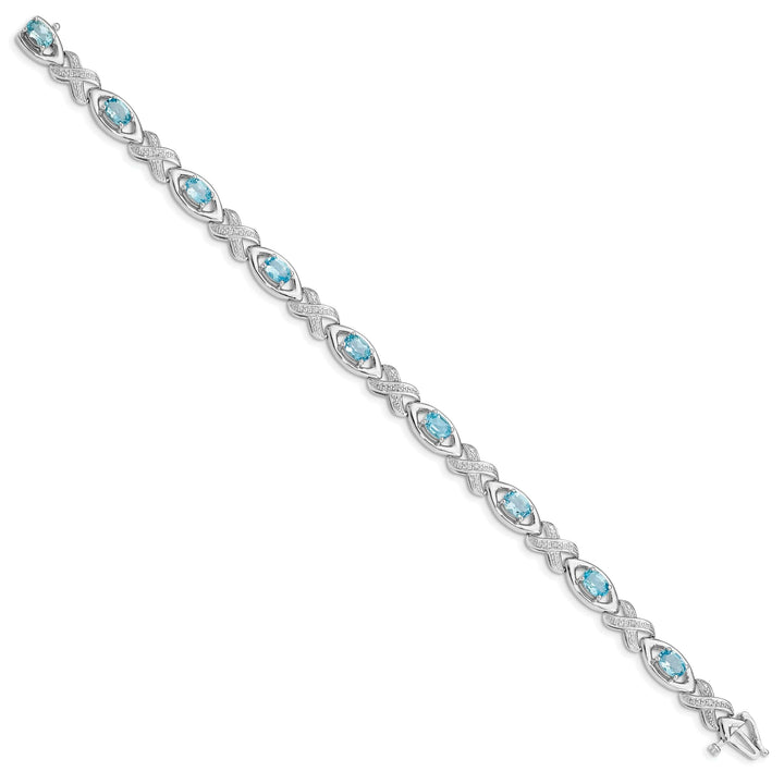 Lovely Rita's Bracelets Silver Diamond Blue Topaz Gemstone Bracelet