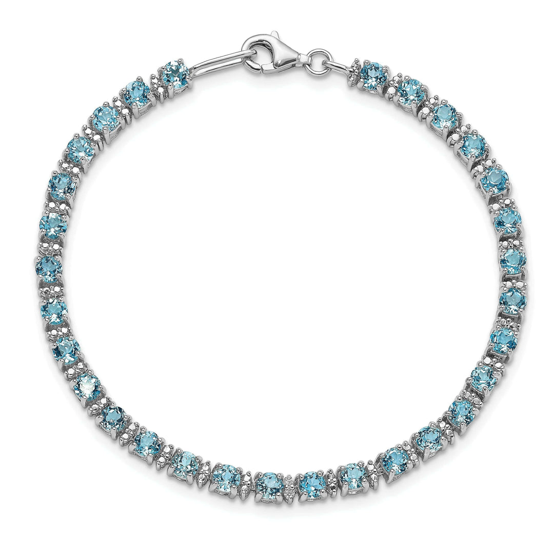 Lovely Rita's Bracelets Silver Diamond Blue Topaz Gemstone Bracelet