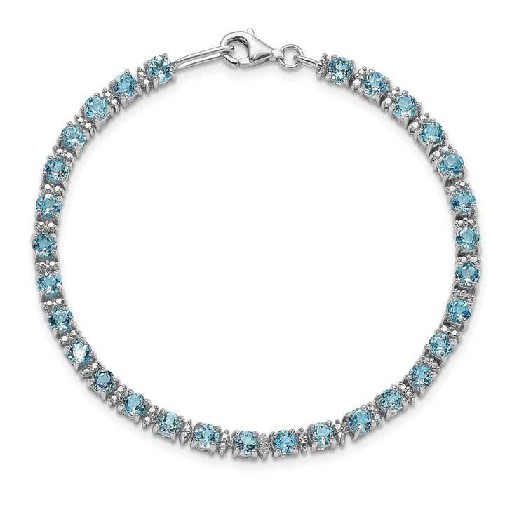 Lovely Rita's Bracelets Silver Diamond Blue Topaz Gemstone Bracelet