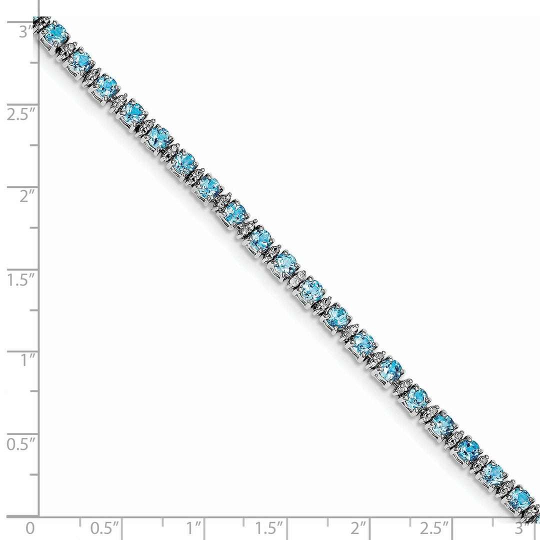 Lovely Rita's Bracelets Silver Diamond Blue Topaz Gemstone Bracelet
