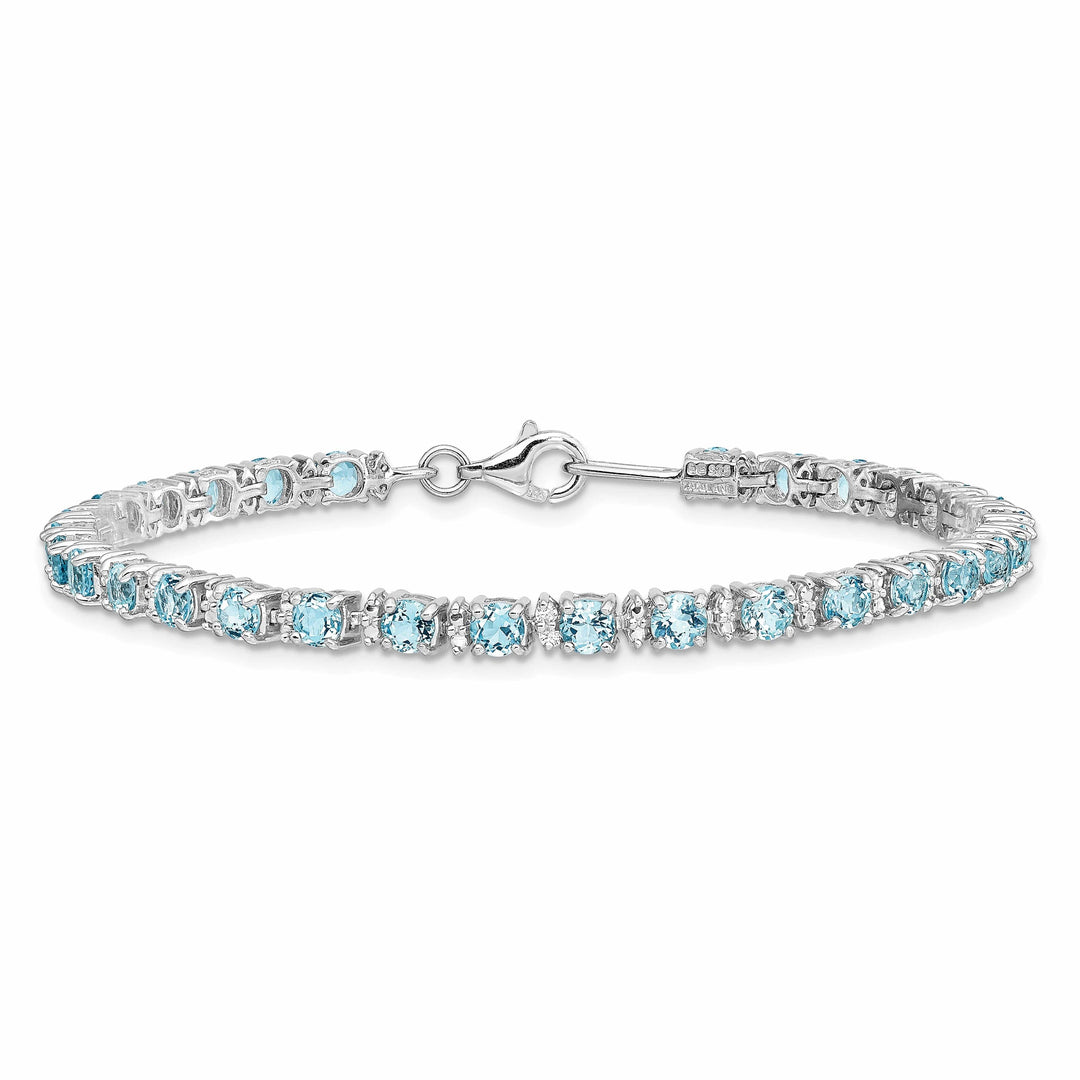 Lovely Rita's Bracelets Silver Diamond Blue Topaz Gemstone Bracelet