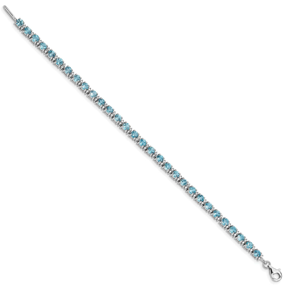 Lovely Rita's Bracelets Silver Diamond Blue Topaz Gemstone Bracelet