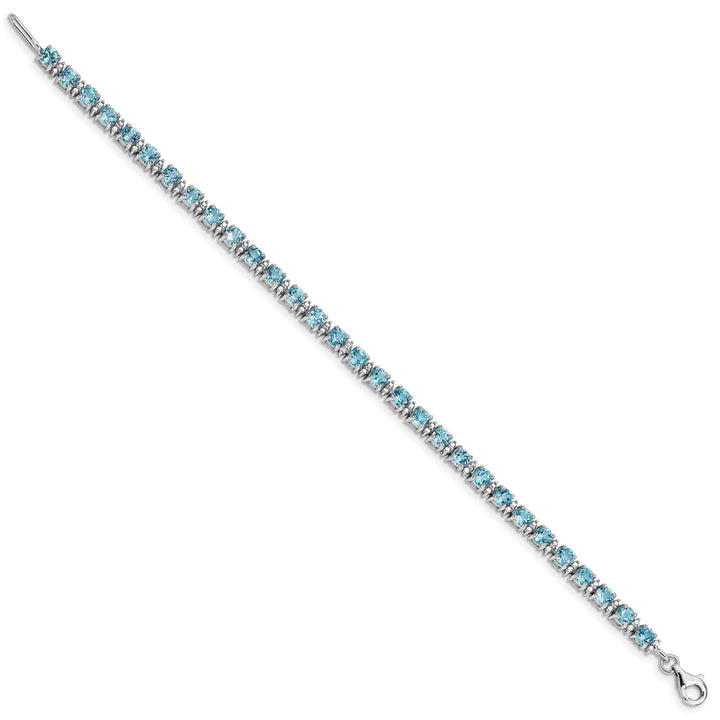 Lovely Rita's Bracelets Silver Diamond Blue Topaz Gemstone Bracelet