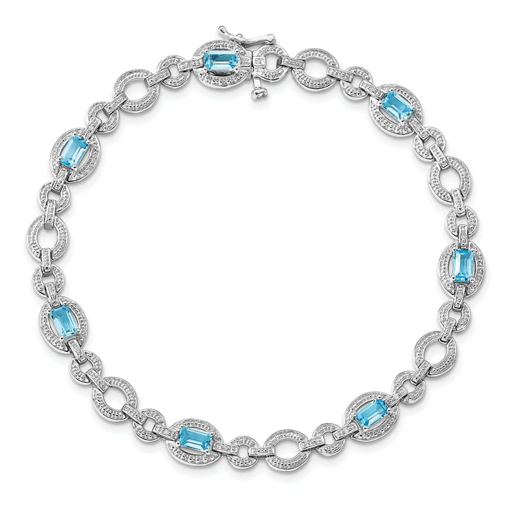 Lovely Rita's Bracelets Silver Diamond BlueTopaz Gemstone Bracelet
