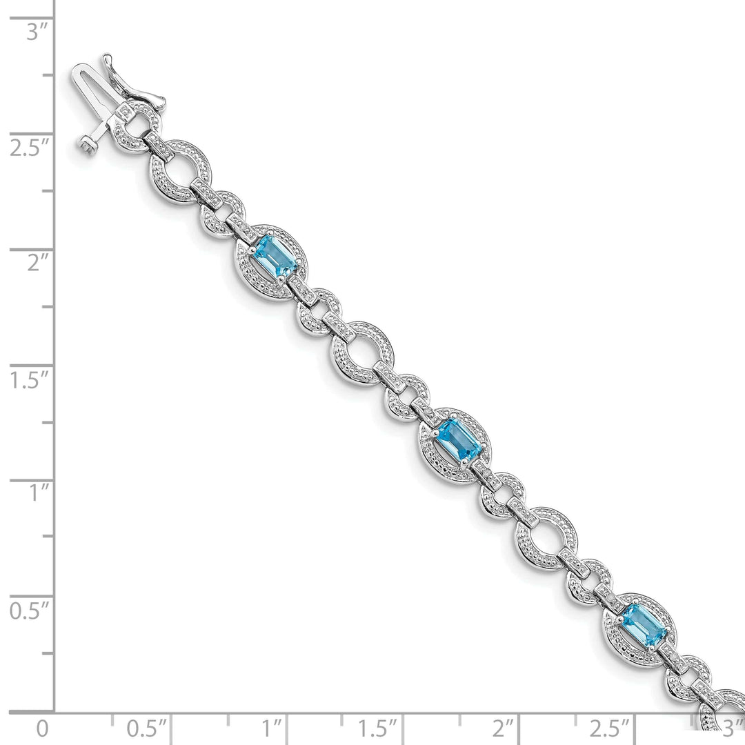 Lovely Rita's Bracelets Silver Diamond BlueTopaz Gemstone Bracelet
