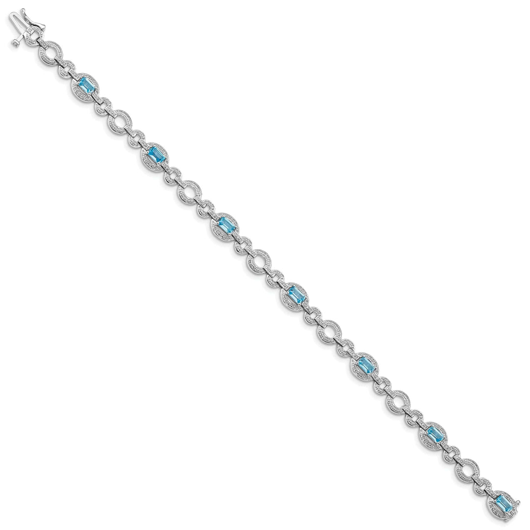 Lovely Rita's Bracelets Silver Diamond BlueTopaz Gemstone Bracelet